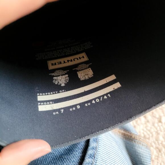 Hunter Glossy Gray Tall Rainboots Sz 9 - Picture 4 of 6